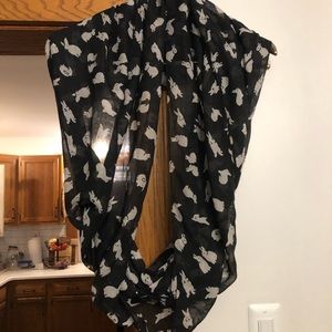 Black & white bunny infinity scarf